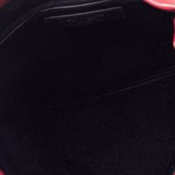 Pre Owned Yves Saint Laurent Maroon Leather Small Kahala Drawstring Tote