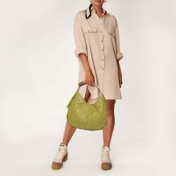 Pre Owned Yves Saint Laurent Apple Green Ostrich Mombasa Hobo 