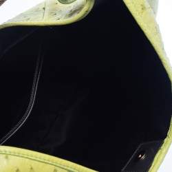 Pre Owned Yves Saint Laurent Apple Green Ostrich Mombasa Hobo 