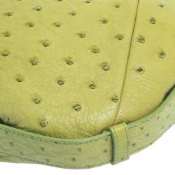Pre Owned Yves Saint Laurent Apple Green Ostrich Mombasa Hobo 