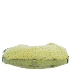 Pre Owned Yves Saint Laurent Apple Green Ostrich Mombasa Hobo 