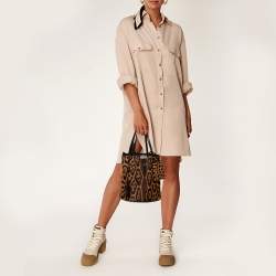 Pre Owned Yves Saint Laurent Leopard Print Pony Hair Bucket Bag