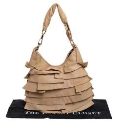  Yves Saint Laurent Beige Leather Small St Tropez Hobo