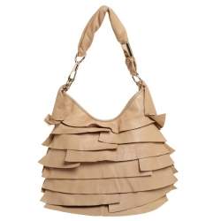  Yves Saint Laurent Beige Leather Small St Tropez Hobo