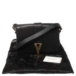 Pre Owned Yves Saint Laurent Black Leather Medium Chyc Flap Bag