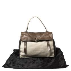Yves Saint Laurent Tricolor Lizard Embossed Leather and Suede Large Muse Two Top Handle Bag