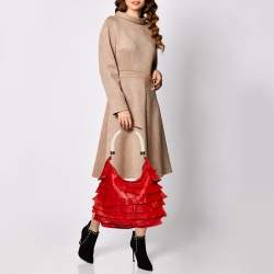 Pre Owned Yves Saint Laurent Red Leather St.Tropez Mombasa Hobo