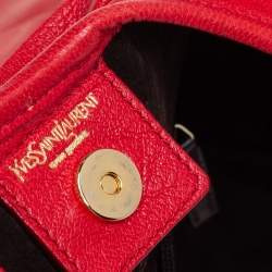 Pre Owned Yves Saint Laurent Red Leather St.Tropez Mombasa Hobo