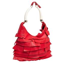 Pre Owned Yves Saint Laurent Red Leather St.Tropez Mombasa Hobo