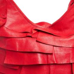 Pre Owned Yves Saint Laurent Red Leather St.Tropez Mombasa Hobo