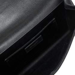 Pre Owned Yves Saint Laurent Black Textured Leather Y-Ligne Clutch