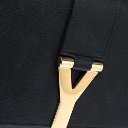 Pre Owned Yves Saint Laurent Black Textured Leather Y-Ligne Clutch