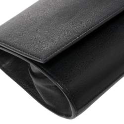 Pre Owned Yves Saint Laurent Black Textured Leather Y-Ligne Clutch