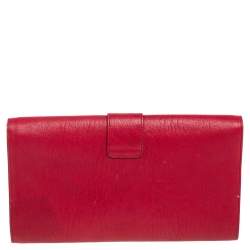 Pre Owned Yves Saint Laurent Red Leather Y-Ligne Clutch