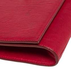Pre Owned Yves Saint Laurent Red Leather Y-Ligne Clutch