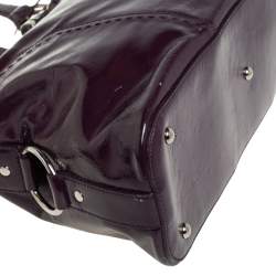 Pre Owned  حقيبة إيف سان لوران ميوز جلد عنابي لامع كبيرة