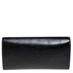 Pre Owned Yves Saint Laurent Black Patent Leather Small Belle De Jour Flap Clutch