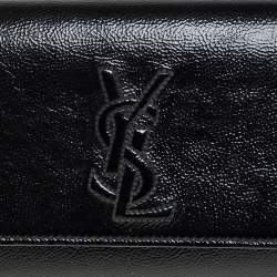 Pre Owned Yves Saint Laurent Black Patent Leather Small Belle De Jour Flap Clutch