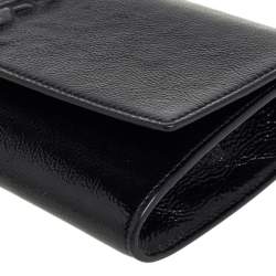 Pre Owned Yves Saint Laurent Black Patent Leather Small Belle De Jour Flap Clutch