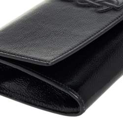 Pre Owned Yves Saint Laurent Black Patent Leather Small Belle De Jour Flap Clutch