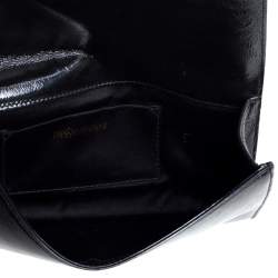 Pre Owned Yves Saint Laurent Black Patent Leather Small Belle De Jour Flap Clutch