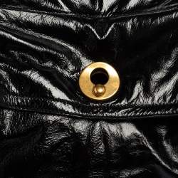 Yves Saint Laurent Black Patent Leather Large Muse Top Handle Bag