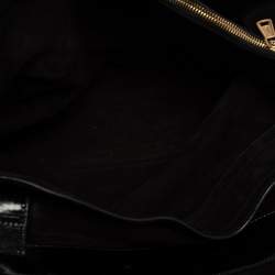 Yves Saint Laurent Black Patent Leather Large Muse Top Handle Bag