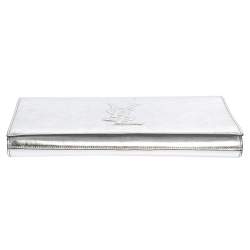 Pre Owned حقيبة كلتش إيف سان لوران بل دو جور جلد فضي ميتاليك 