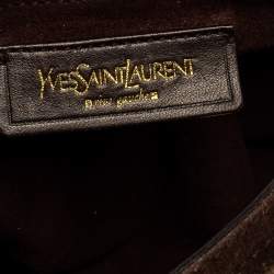Yves Saint Laurent Metallic Gold Leather and Suede Medium Muse Top Handle Bag