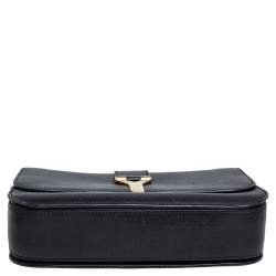 Pre Owned Yves Saint Laurent Black Leather Large Chyc Flap Bag