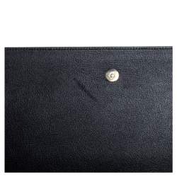 Pre Owned حقيبة كلتش إيف سان لوران بيل دو جور جلد أسود بقلاب 