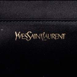 Pre Owned حقيبة كلتش إيف سان لوران بيل دو جور جلد أسود بقلاب 