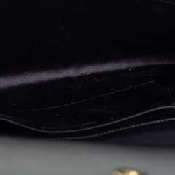 Pre Owned حقيبة كلتش إيف سان لوران بيل دو جور جلد أسود بقلاب 