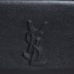 Pre Owned حقيبة كلتش إيف سان لوران بيل دو جور جلد أسود بقلاب 