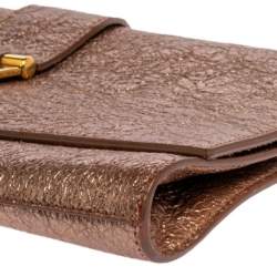 مملوكة مسبقًا حقيبة كلتش إيف سان لوران تشيك جلد مجعد وردي ميتاليك كبيرة