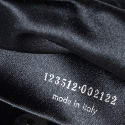 Pre Owned Yves Saint Laurent Black Satin Runching Rhinestones Hobo