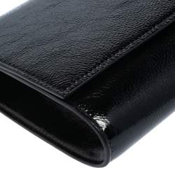 Pre Owned Yves Saint Laurent Black Patent Leather Belle De Jour Flap Clutch