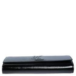 Pre Owned Yves Saint Laurent Black Patent Leather Belle De Jour Flap Clutch