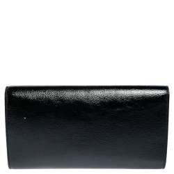 Pre Owned Yves Saint Laurent Black Patent Leather Belle De Jour Flap Clutch