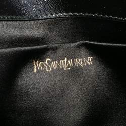 Pre Owned Yves Saint Laurent Black Patent Leather Belle De Jour Flap Clutch
