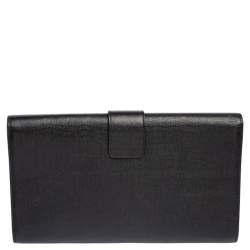 مملوكة مسبقًا Yves Saint Laurent Black Leather Large Chyc Clutch