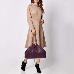 Pre Owned Yves Saint Laurent Purple/Bronze Leather Neo Reversible Shopper Tote