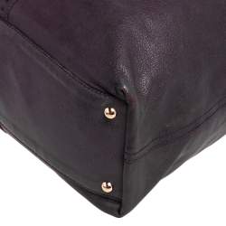Pre Owned Yves Saint Laurent Purple/Bronze Leather Neo Reversible Shopper Tote
