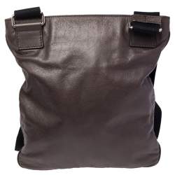 Pre Owned Yves Saint Laurent Grey Leather Messenger Bag