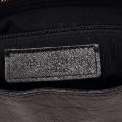 Pre Owned Yves Saint Laurent Grey Leather Messenger Bag