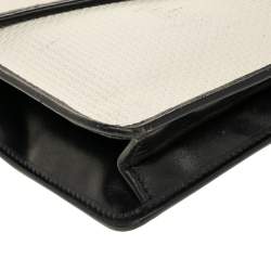 مملوكة مسبقًا Yves Saint Laurent White/Blue Vintage Coated Canvas And Leather Shoulder Bag