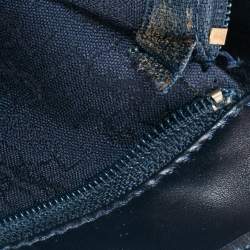 مملوكة مسبقًا Yves Saint Laurent White/Blue Vintage Coated Canvas And Leather Shoulder Bag