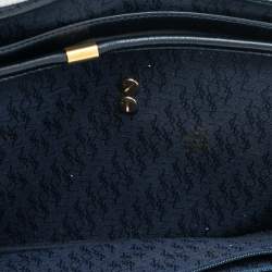 مملوكة مسبقًا Yves Saint Laurent White/Blue Vintage Coated Canvas And Leather Shoulder Bag