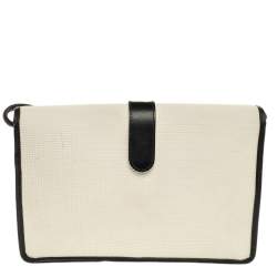 مملوكة مسبقًا Yves Saint Laurent White/Blue Vintage Coated Canvas And Leather Shoulder Bag