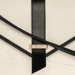 مملوكة مسبقًا Yves Saint Laurent White/Blue Vintage Coated Canvas And Leather Shoulder Bag